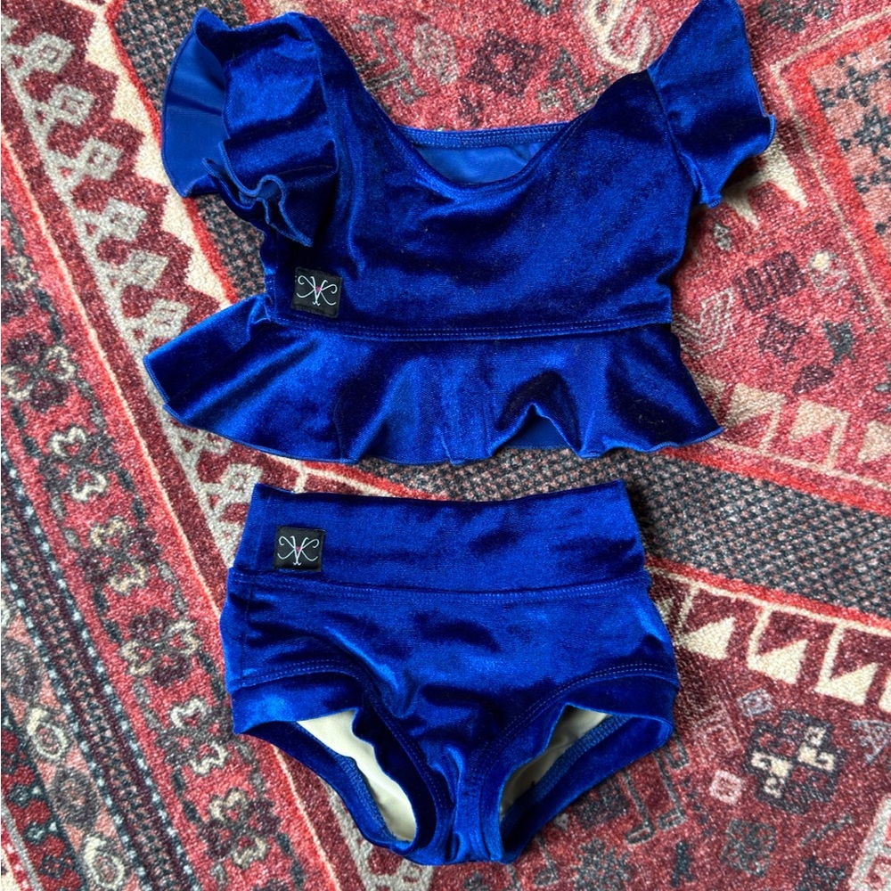 Kandi Kouture Blue Velvet Set